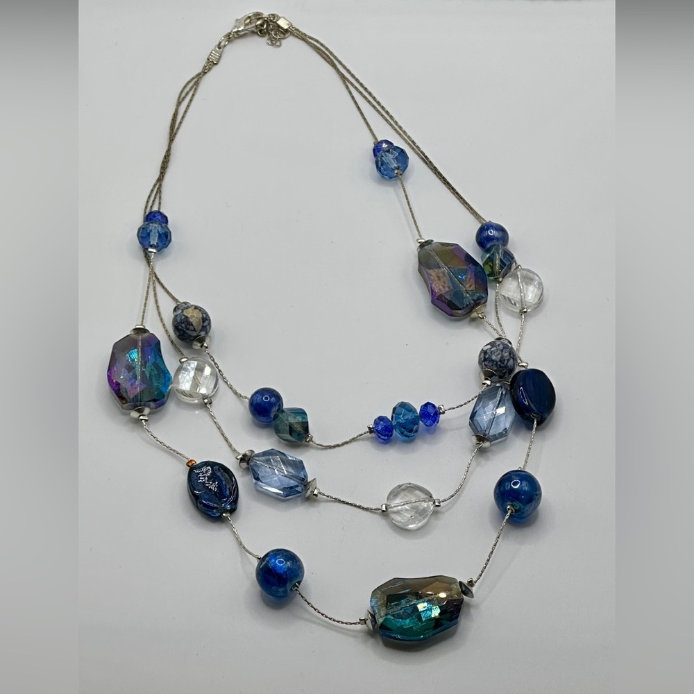 Elegant Blue Multi-Stone Necklace